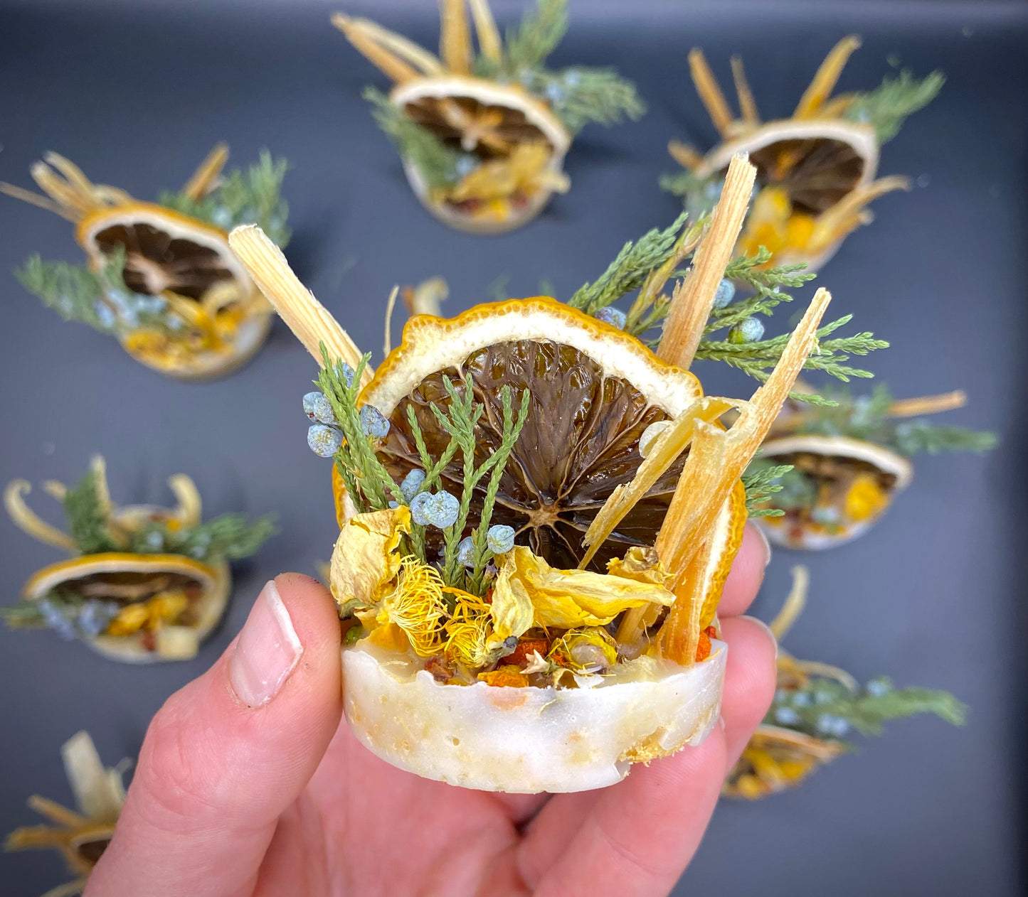 Handmade Fire Starter: Lemon Citrus & Albisa Flower Wedding Favors