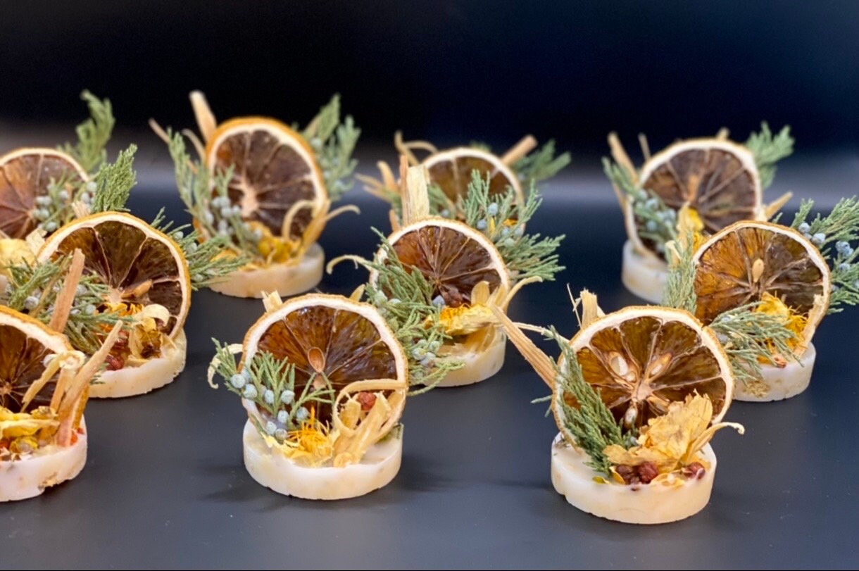 Handmade Fire Starter: Lemon Citrus & Albisa Flower Wedding Favors
